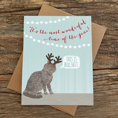 Cat Antlers and Wonderful Time Holiday Cards