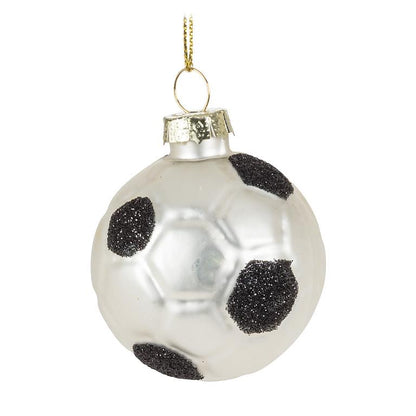 Glass Soccer Ball Christmas Ornament
