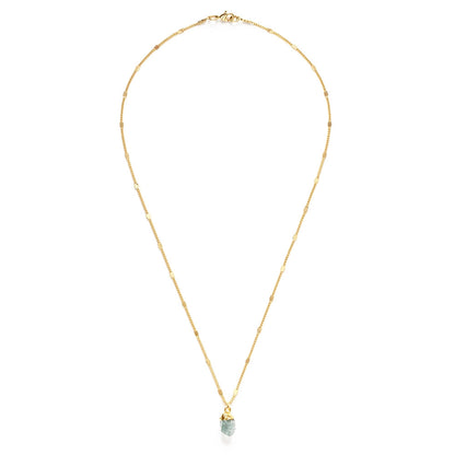 Raw Cut Aquamarine Gemstone Necklaces