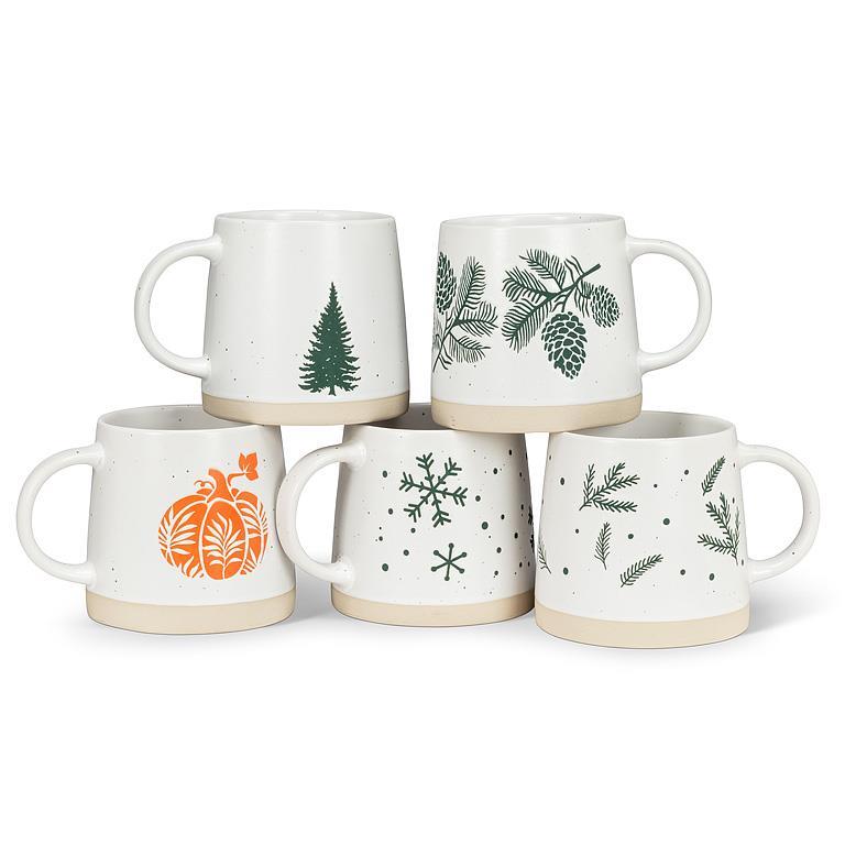 Wide Base Snowflake Mug