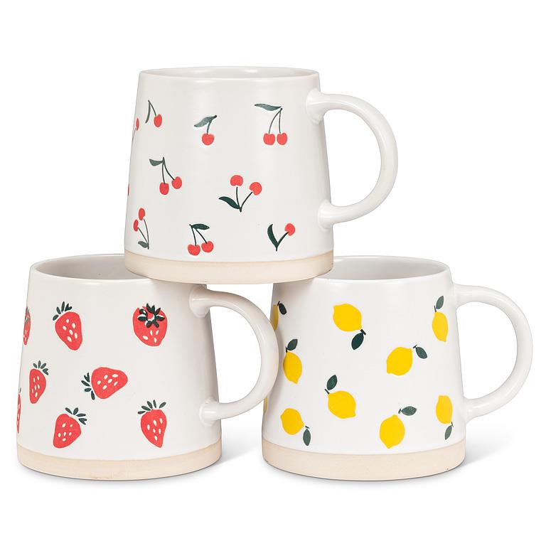 Wide Base Mug With Strawberries