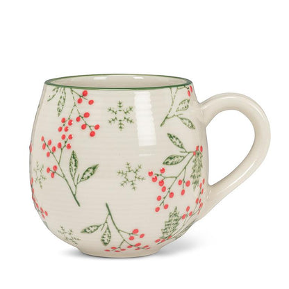 Holly Stoneware Ball Mug
