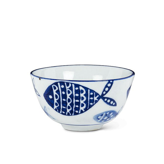 Blue Multi Fish Small Sauce Bowl 3"D