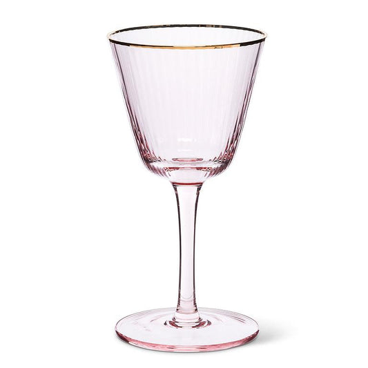 Optic Cocktail Glass w/Gold Rim