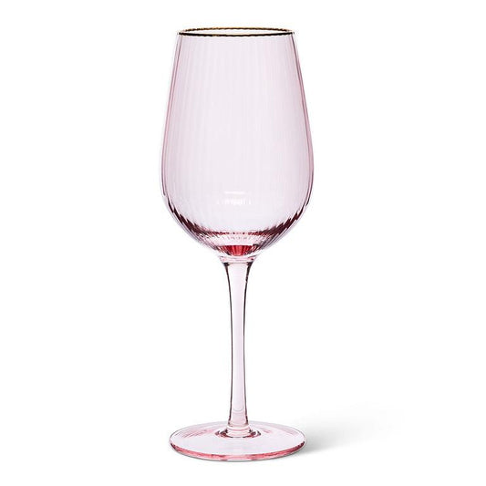 Optic Wine Glass w/Gold Rim