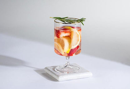 Tight Vertical Optic all Purpose Glass with Gold Rim