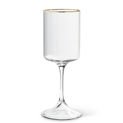 Tight Vertical Optic Goblet with Gold Rim
