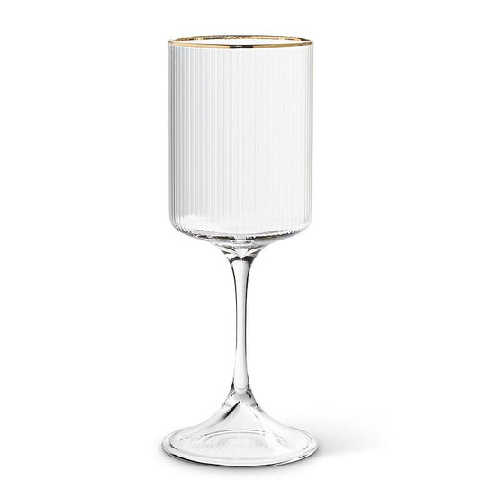 Tight Vertical Optic Goblet with Gold Rim