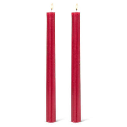 Ridged Taper Candle | Red