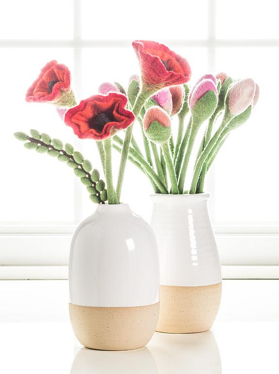 White & Nature Shiny & Matte Bud Vase