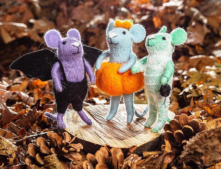 Mice in Halloween Costumes Ornament