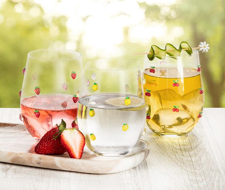 Fruit Stemless Wine Glass