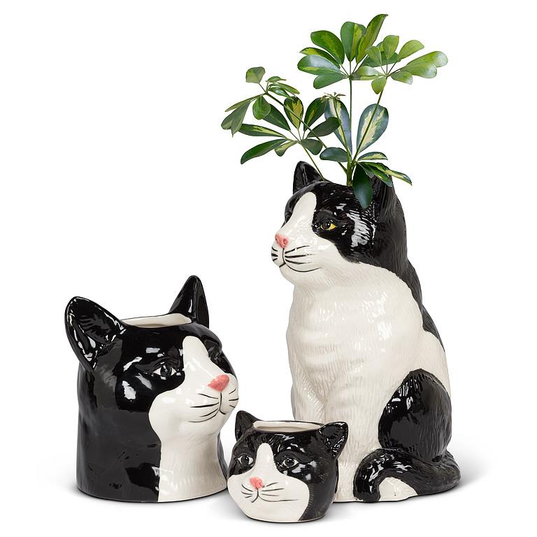 Small Black Cat Planter