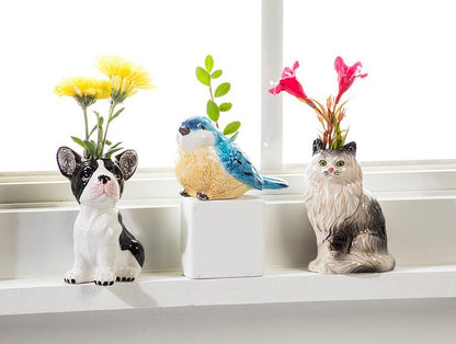 Sitting Persian Cat Bud Vase