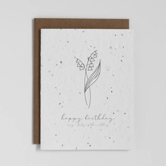 May Birth Flower Lily of the Valley Plantable Greeting Card