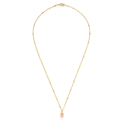 Raw Cut Pink Peruvian Opal Gemstone Necklaces