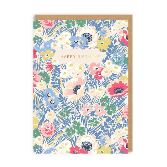 Happy Birthday Meadow Floral Card