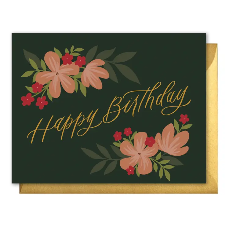 Happy Birthday Floral Card