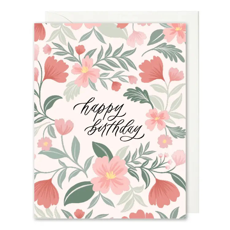 Floral Happy Birthday Card