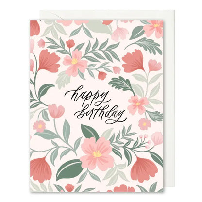 Floral Happy Birthday Card