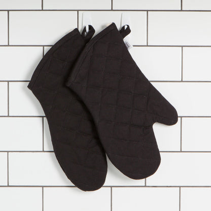 Superior Black Oven Mitt Set of 2