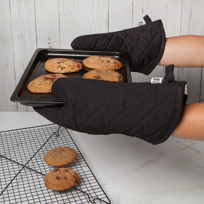 Superior Black Oven Mitt Set of 2