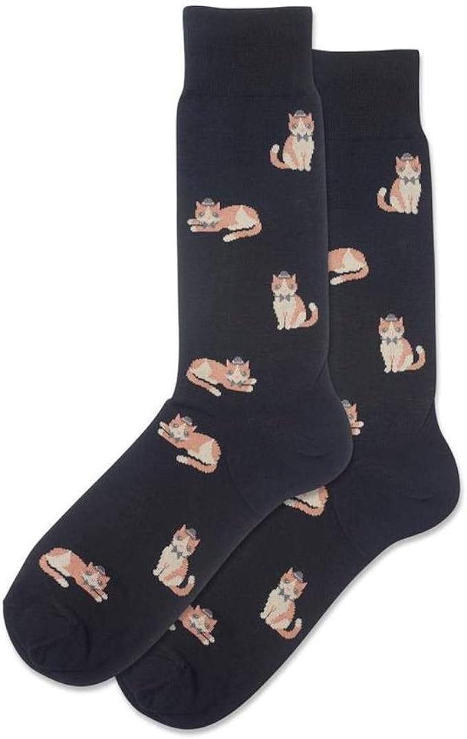 Fancy Cat Men's Crew Socks