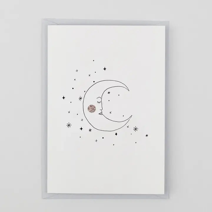 Moonface Hand Finished Card