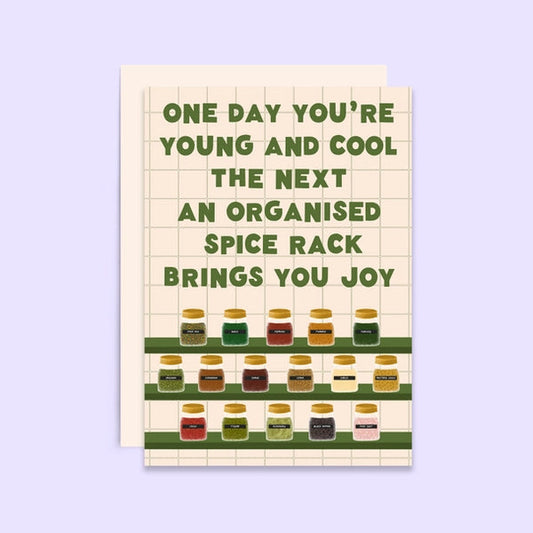 Organised Spice Rack Birthday Card