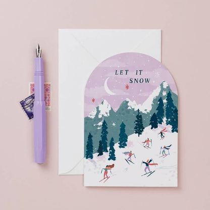 Skiers Christmas Card