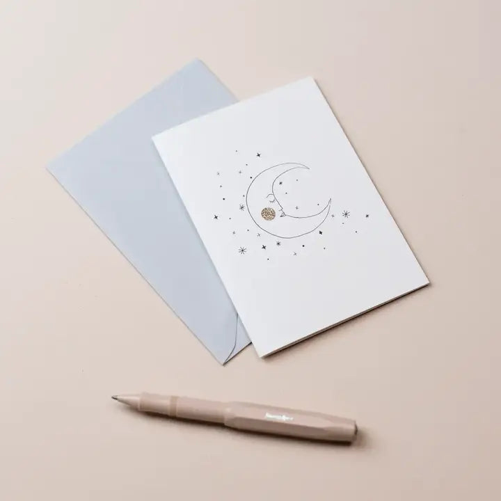 Moonface Hand Finished Card