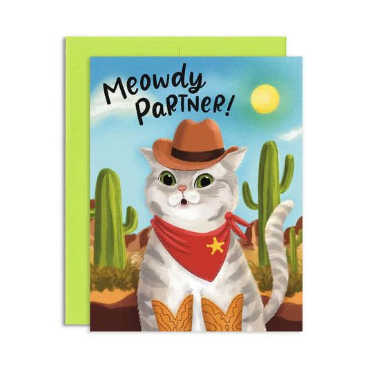Meowdy Partner Cat Greeting Card
