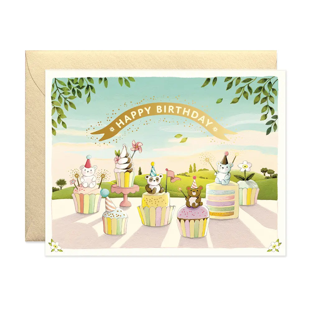 Cupcake Bears Birthday Card