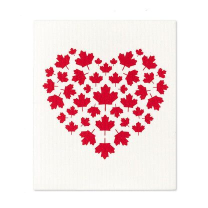 Swedish Dishcloths Set of 2 Canada Flag & Heart