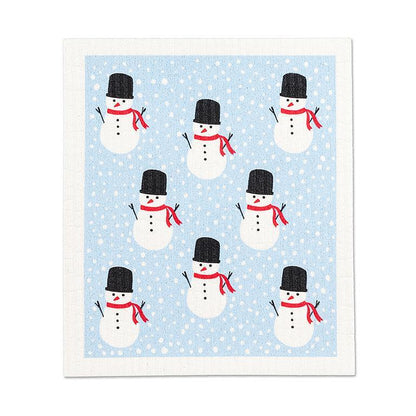 Swedish Dishcloths Set of 2 Square Hat Snowman
