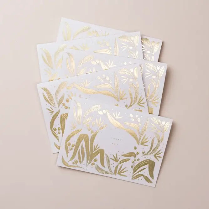 Thank You Gold Foiled Botanical Greeting Card