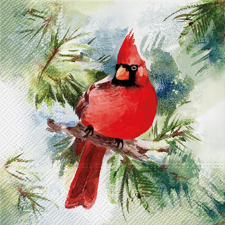 Winter Cardinal Luncheon Napkins