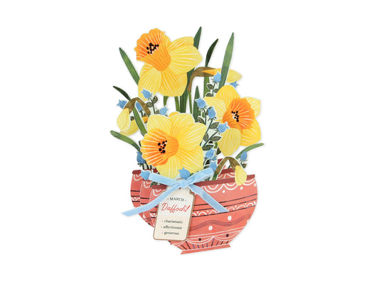 Pop-up Birthday Flower Month Card March Daffodil