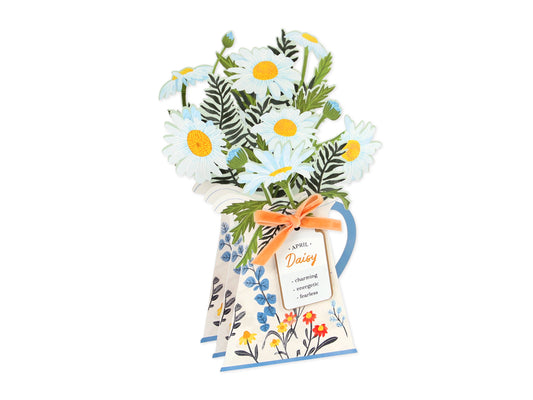 Pop-up  Birthday Flower Month Card April Daisy