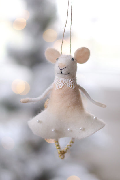 Ballerina Blossom Mouse Holiday Ornament