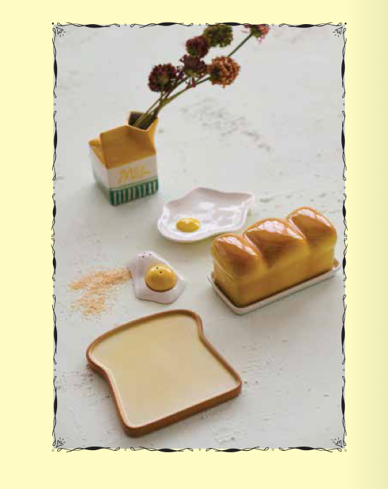 Hand-Painted Stoneware Egg Shaped Salt + Pepper Set – White &amp; Yellow