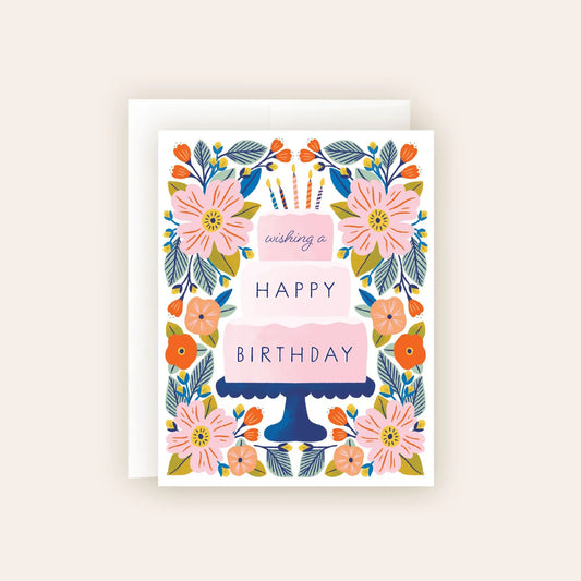 Floral Cake Birthday Card