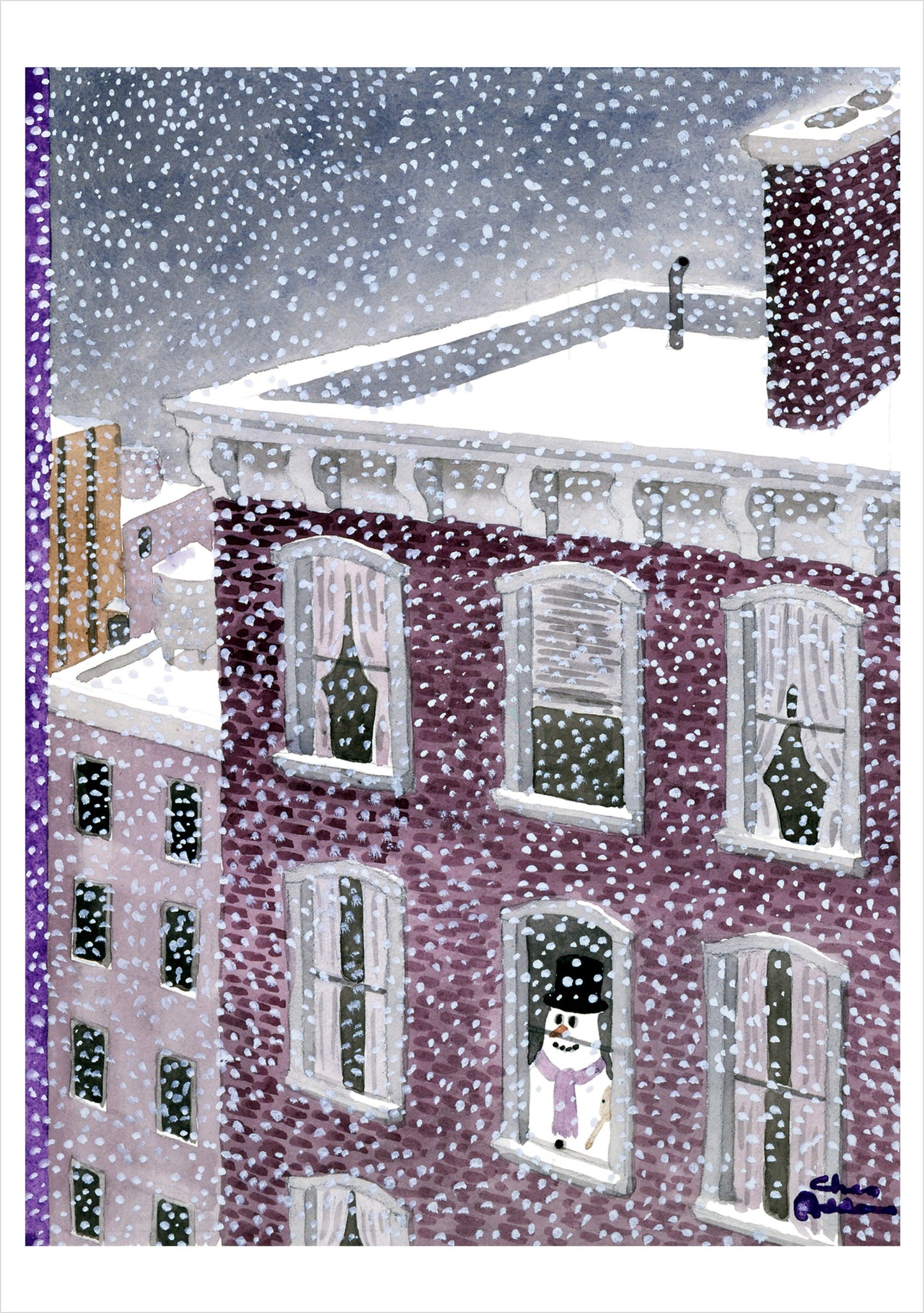 Charles Addams Brownstone Snowman Holdiay Boxed Cards