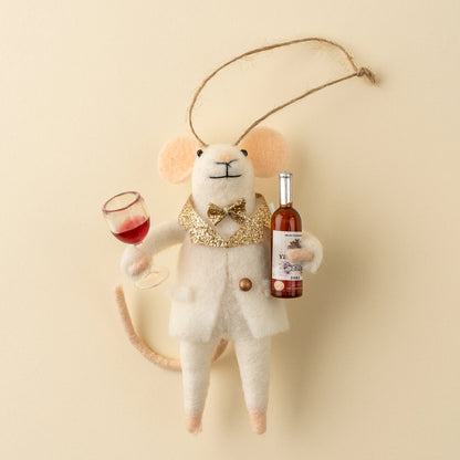 Cheers-to-You Chuck Mouse Holiday Ornament
