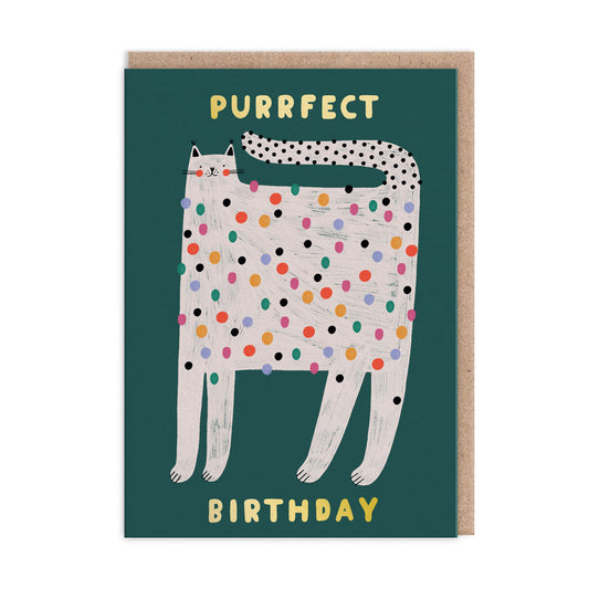 Spotty Cat Birthday Card