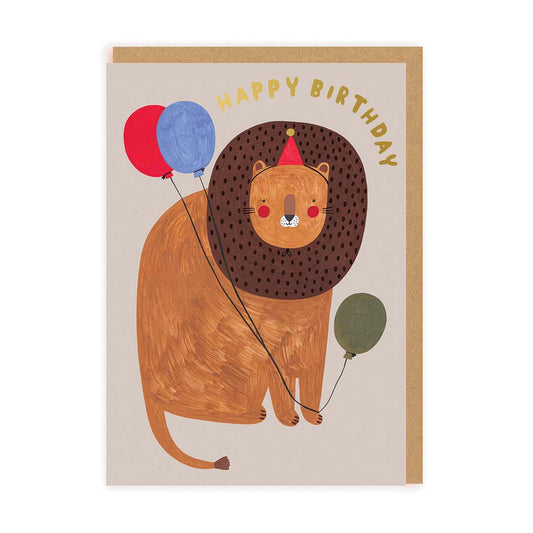 Lions with Balloons Birthday Card