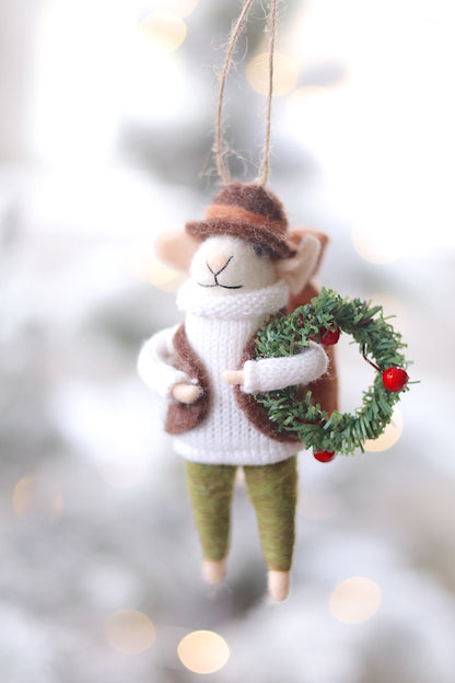 Evergreen Edgar Mouse Holiday Ornament