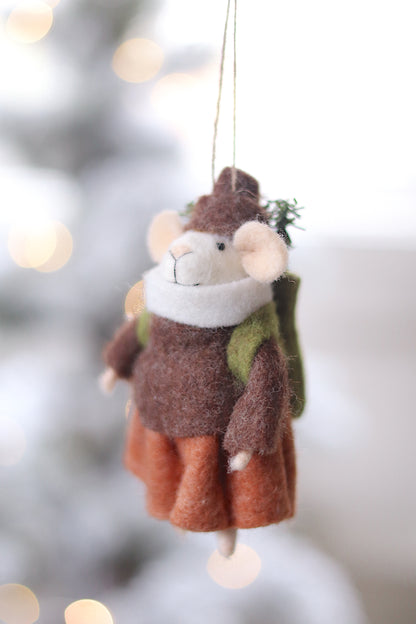 Evergreen Elsie Mouse Holiday Ornament