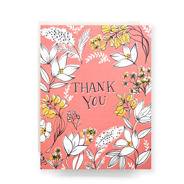 Floral Toile Thank You Card
