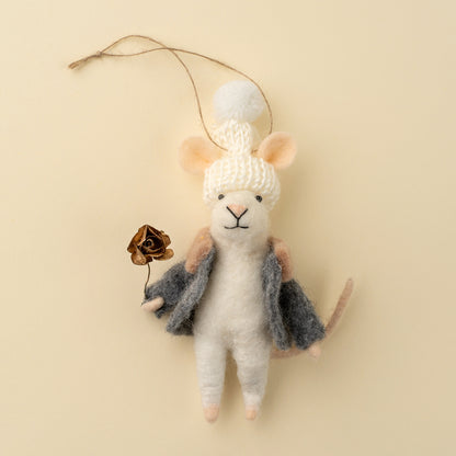 Gilded Rose Glen Mouse Holiday Ornament